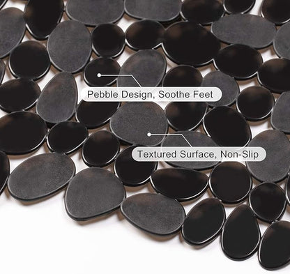 WELTRXE Non Slip Bathtub Mat 35 x 16 Inches Pebbles Shower Mats - Image 2