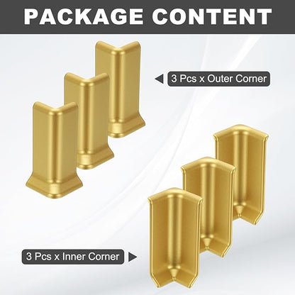 uxcell Self Adhesive Baseboard Corner Blocks, 3.23 Inch Wall Edge Corner - Image 3