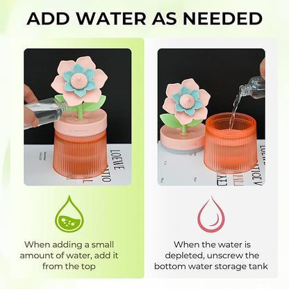Cute Flower Mini Humidifier, 260ml Gardenia Desktop Humidifiers - Image 5
