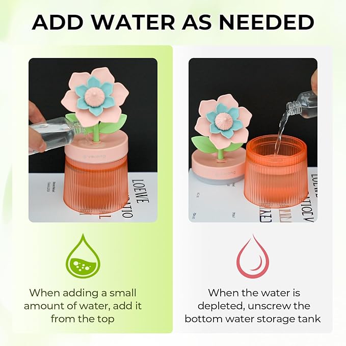 Cute Flower Mini Humidifier, 260ml Sunflower Desktop Humidifiers - Image 4