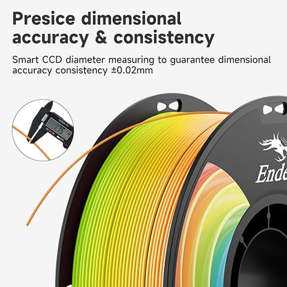 Official CREALITY 3D Printer Filament 1.75mm, Rainbow PLA+ Plus Pro Filament - Image 2