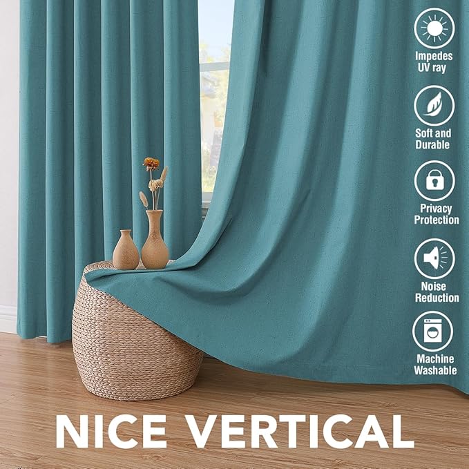 H.VERSAILTEX Linen Blackout Curtains 96 Inches Long 100% Absolutely Blackout - Image 7