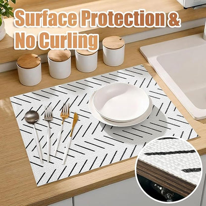 Tatyanna Shelf Liner for Kitchen Cabinets Non Adhesive Cabinet Liners Stripe - Image 7