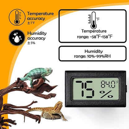 2 PCS Rectangle Reptile Thermometer and Humidity Gauge - Image 4