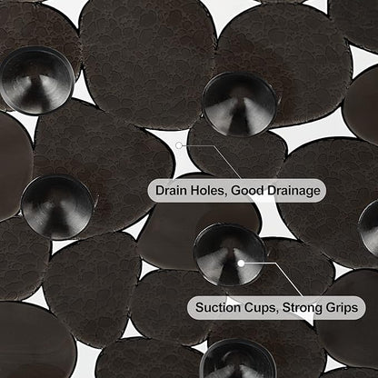WELTRXE Pebbles Bath Mat for Tub Black Non-Slip Bathtub Mat - Image 4