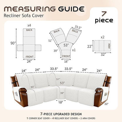 Arfntevss Waterproof Recliner Sectional Couch Covers - Image 5
