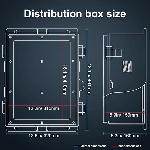 Outdoor Electrical Junction Box, ABS Water Resistant Enclosure - Image 5