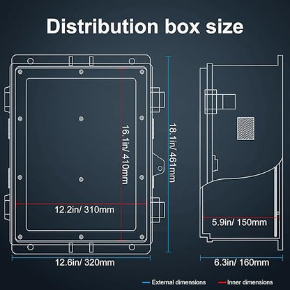 Outdoor Electrical Junction Box, ABS Water Resistant Enclosure - Image 5