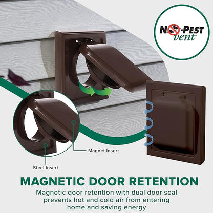 NO-PEST VENT, Exclusive Dual Door Dryer Vent Cover Outdoor 4 inch or Bathroom - Image 4