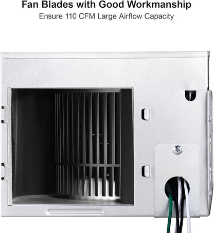 Bathroom Exhaust Fan with Light 110 CFM Quiet with Color Change, - Image 6