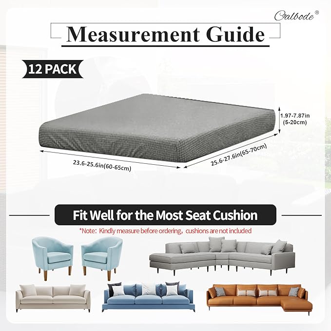 12Pcs Outdoor Stretch Cushion Covers, Waterproof Outdoor Chair Cushion Covers - Image 2