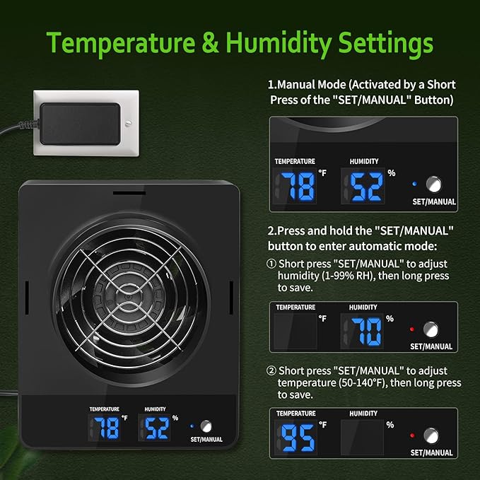 4-Inch Grow Tent Inline Duct Fan, Automatic Temperature & Humidity Sensing - Image 5