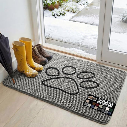 GORILLA GRIP SOAKSTOPPER Dog Door Mat, 48x30 Machine Washable Rug Absorbent by GorillaGrip