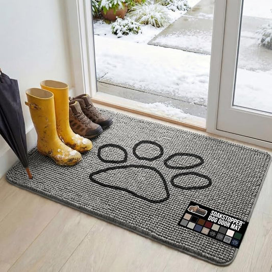 GORILLA GRIP SOAKSTOPPER Dog Door Mat, 48x30 Machine Washable Rug Absorbent by GorillaGrip