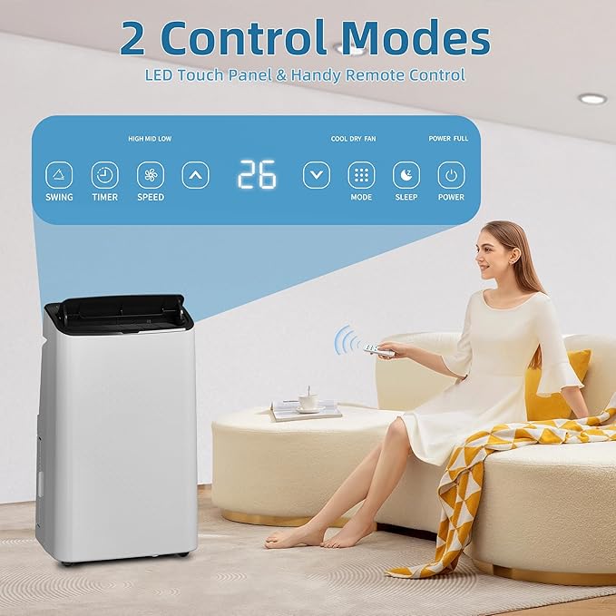 14, 000 BTU Portable Air Conditioner – 4-in-1 Cooling, Dehumidifier, Fan & - Image 3