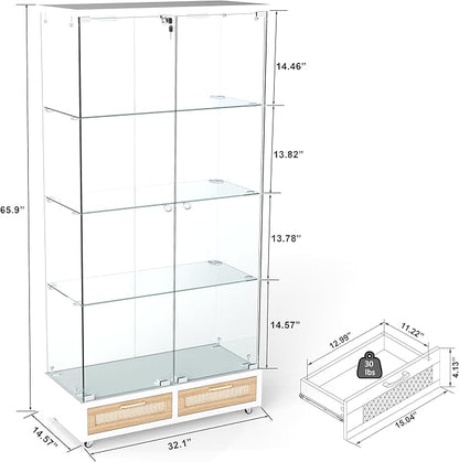 Yoluckea 4-Tier Glass Display Cabinet - Image 2