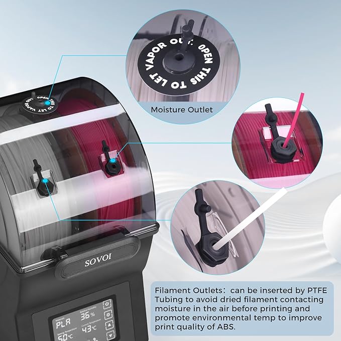 Sovol Filament Dryer, SH02 Dry Box Filament Sealed Storage Box 3D Printer Spool - Image 5