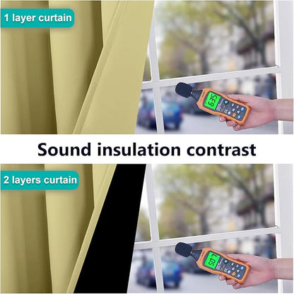 NICETOWN Paler Yellow Full Shade Curtain Panels, Pair of Thermal Insulated & - Image 4