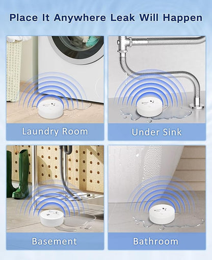 Geevon 10 Pack Water Leak Detectors, 100dB Water Sensor Alarms Flood Detector - Image 3