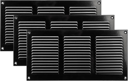 Vent Systems 12" x 6" Inch Scratch Resistant Black Metal Vent Cover by VentSystems