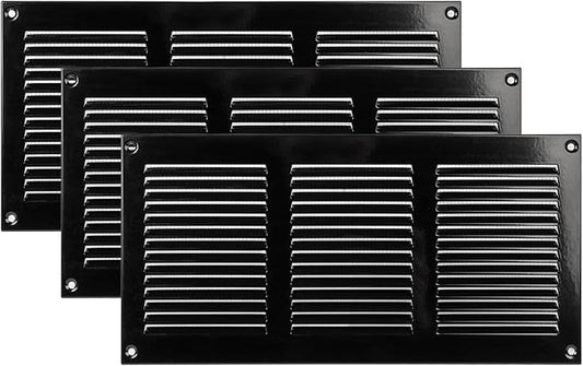 Vent Systems 12" x 6" Inch Scratch Resistant Black Metal Vent Cover by VentSystems