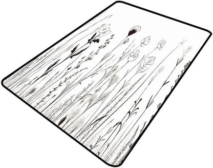 Wild Flowers on The Field Area Rug: Printing Patterns Non-Slip by Snarena
