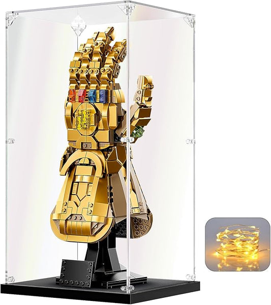 Acrylic Display Case for Lego Infinity Gauntlet 76191 Nano Gauntlet 76223 Clear by KOLIPI