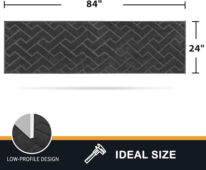 PURRUGS Dirt Trapping Door Mat 24" x 84", Non-Slip Machine Washable Entry Rug - Image 2