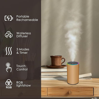 Waterless Essential Oil Diffuser, Battery Powered Mini Scent Air Machine - Image 4