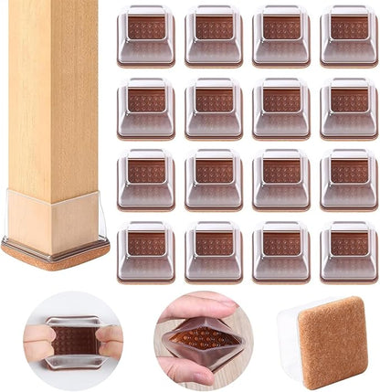 Ezprotekt 24 Pcs Clear Square Chair Leg Floor Protectors by VisittheEzprotekt