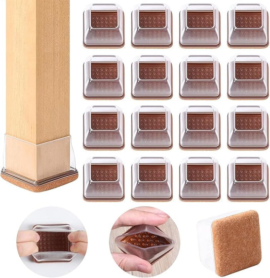 Ezprotekt 24 Pcs Clear Square Chair Leg Floor Protectors by VisittheEzprotekt