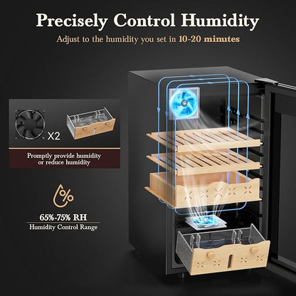 65L Intelligent Temperature and Humidity Adjustable Electronic Cigar Humidor - Image 5