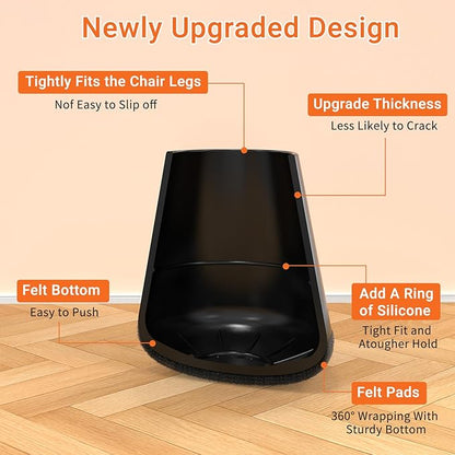 Chair Leg Floor Protectors Medium 24Pcs, Silicone Chair Leg Protectors - Image 3