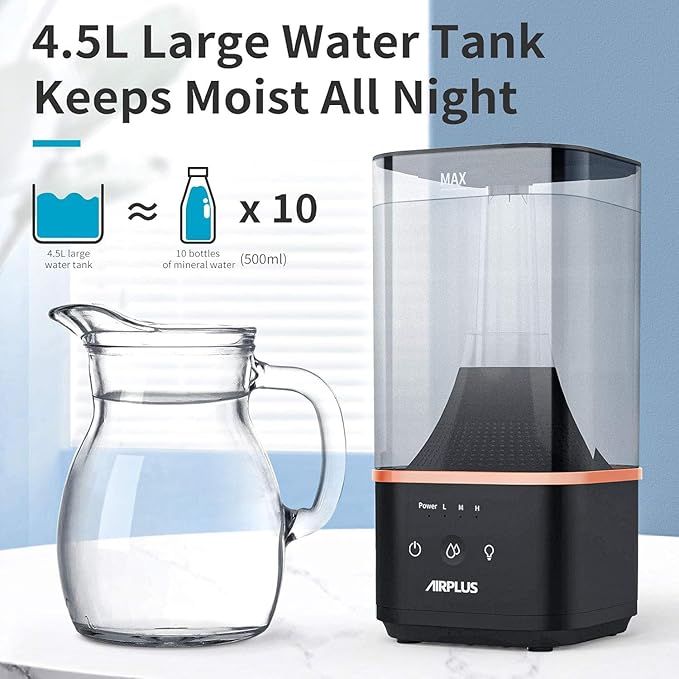 AIRPLUS Powerful Humidifier for Bedroom Lasting up to 60 Hours, Top-Refilling - Image 3