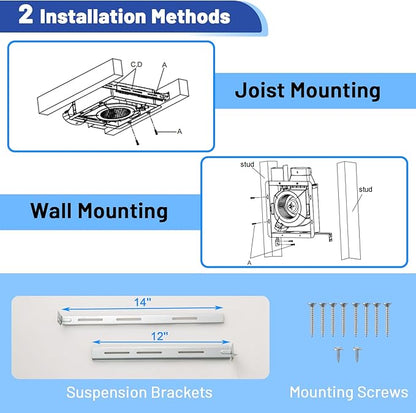 COSTWAY Bathroom Exhaust Fan, 50/80/110 CFM Ceiling Mount Exhaust Ventilation - Image 6