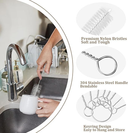 8 Pcs Bottle and Straw Cleaner, Long Deep Nylon Brush - Image 5