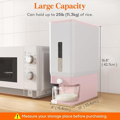 Lifewit Rice Dispenser 25 Lbs, Rice Storage Container Sealed Moisture Proof - Image 3