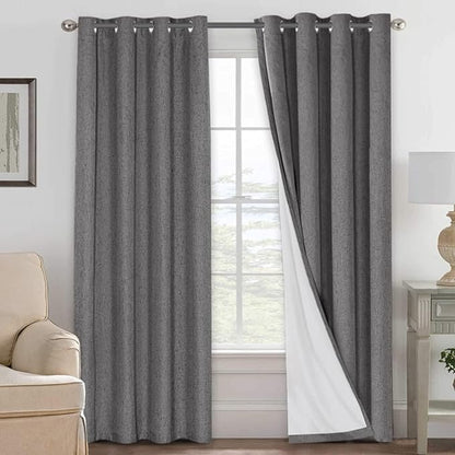 H.VERSAILTEX Linen Curtains 100% Blackout Curtains by HVERSAILTEX