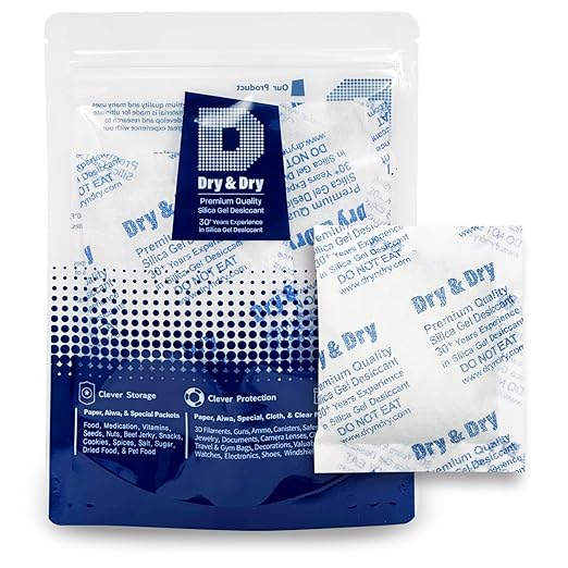 Dry & Dry 50 Gram Silica Gel Packets Desiccants, Silica Packets by DryDry