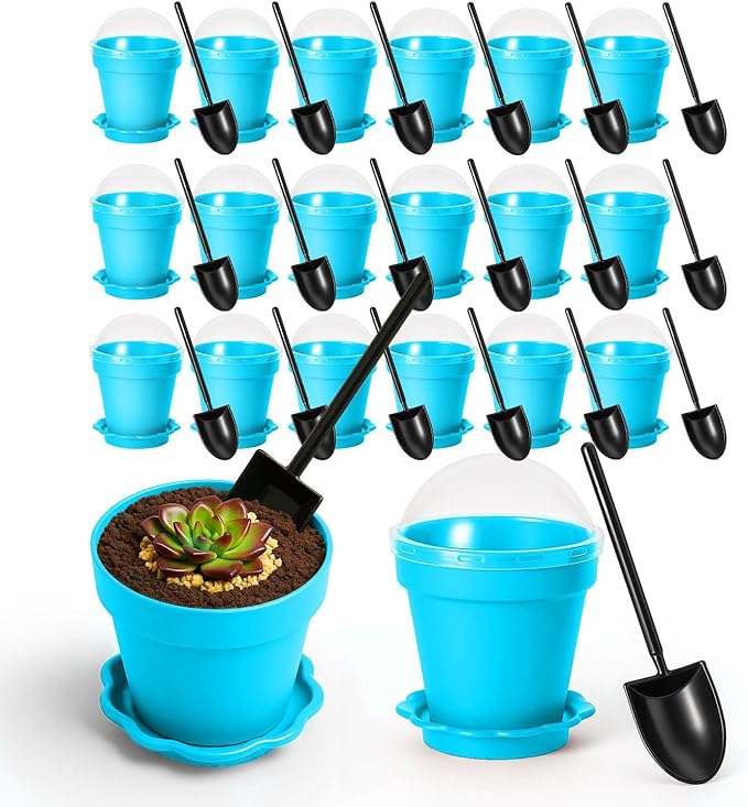 20 Pcs Nursery Pots with Humidity Dome, Cupcake Plant Nursery Pots with Bring A by Unknown