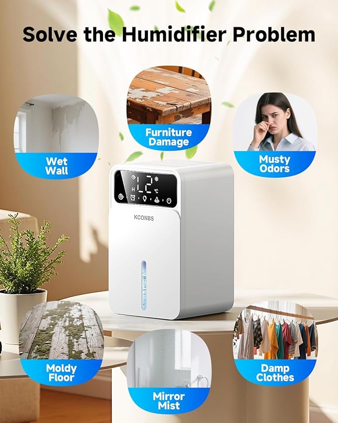 Dehumidifier for Home, 60 OZ Capacity, Auto Shut-Off for Medium Rooms up to 500 - Image 7