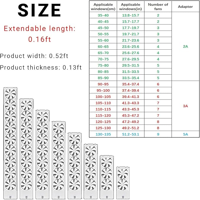 Vertical Window Exhaust Fan for Sliding Windows, Retractable Window Exhaust Fan - Image 3