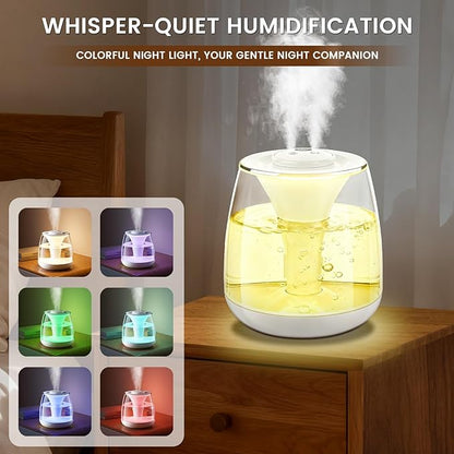 Humidifiers for Bedroom, 3 L Cool Mist Top-Fill 40H Super Long Time, 23dB Quiet - Image 5