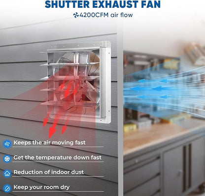 KEN BROWN 24 Inch Shutter Exhaust Fan - Image 5