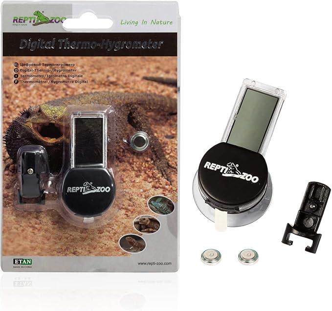 REPTI ZOO 2 Pack Reptile Terrarium Thermometer Hygrometer Digital Display Pet - Image 7