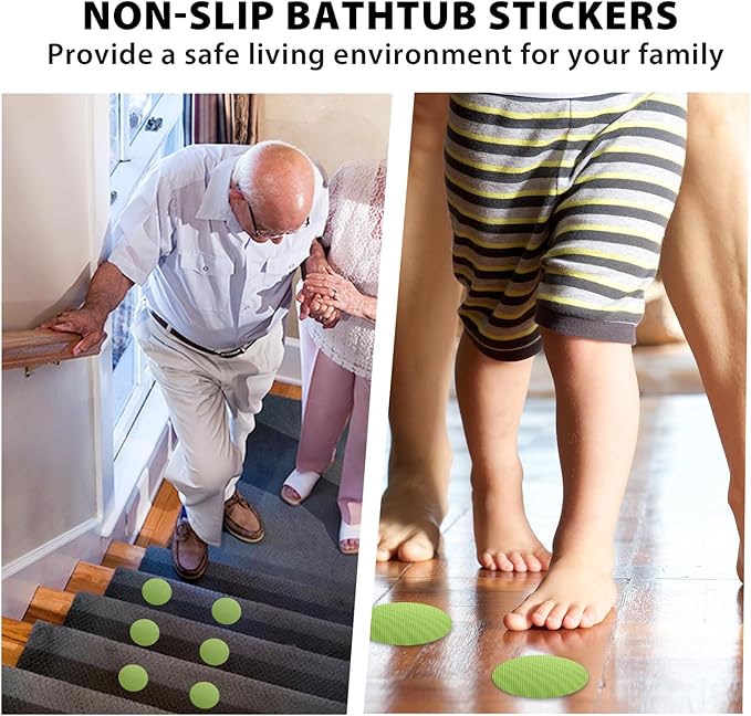 24 PCS Bathtub Non Slip Stickers Green Adhesive Decals Round Shape Anti Slip - Image 3