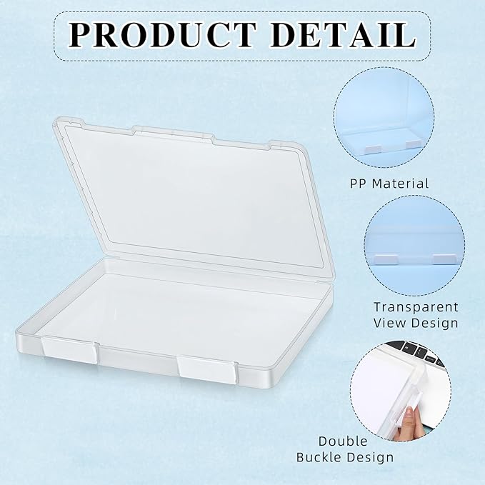 PerKoop 6 Pcs Clear Paper Storage Box A4 Plastic File Box Document Paper - Image 3