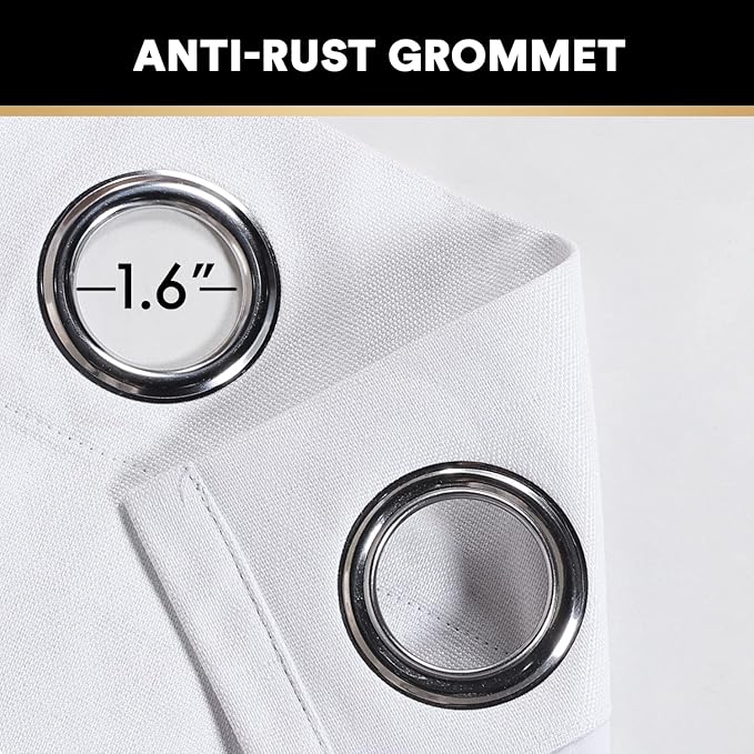 PrinceDeco 100% Blackout Linen Textured Curtains - Image 6