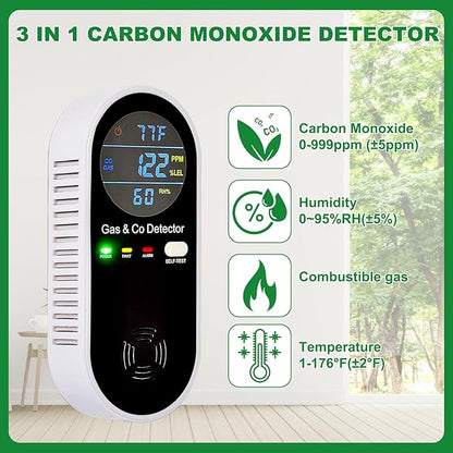 Combustible Gas & Carbon Monoxide Detector 4-in-1 Alarm - Image 2