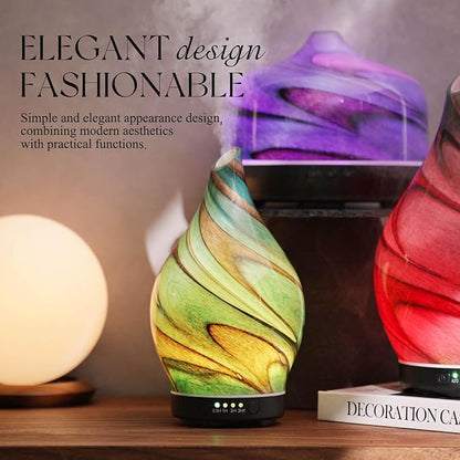 Porseme 150ml Essential Oil Diffuser Glass Color Changing Aroma Air Diffusers - Image 4
